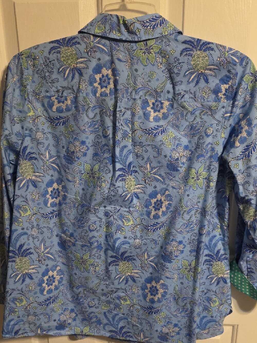 Talbots Light Blue Floral Print Button-Down Shirt - Picture 6 of 6
